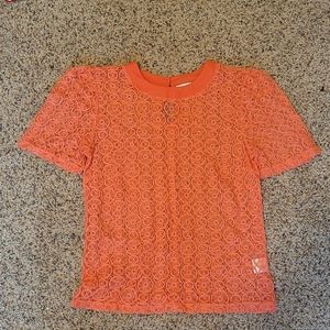 Orange Sunset Lace Top